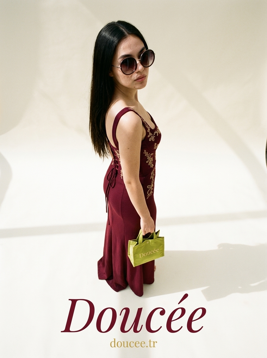 Doucee kampanya - bordo elbise