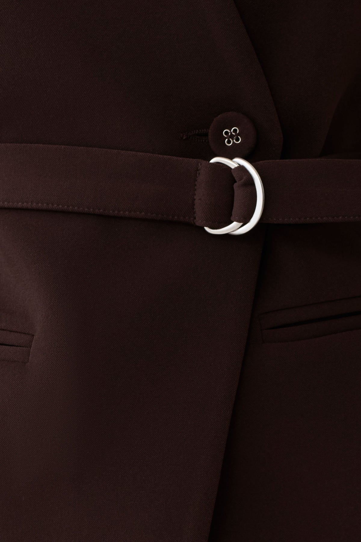 Darcie Drop Shoulder Suiting Blazer Koyu Çikolata