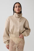 Nicolla Saten Bomber Ceket Blush Pembe Rose Altın