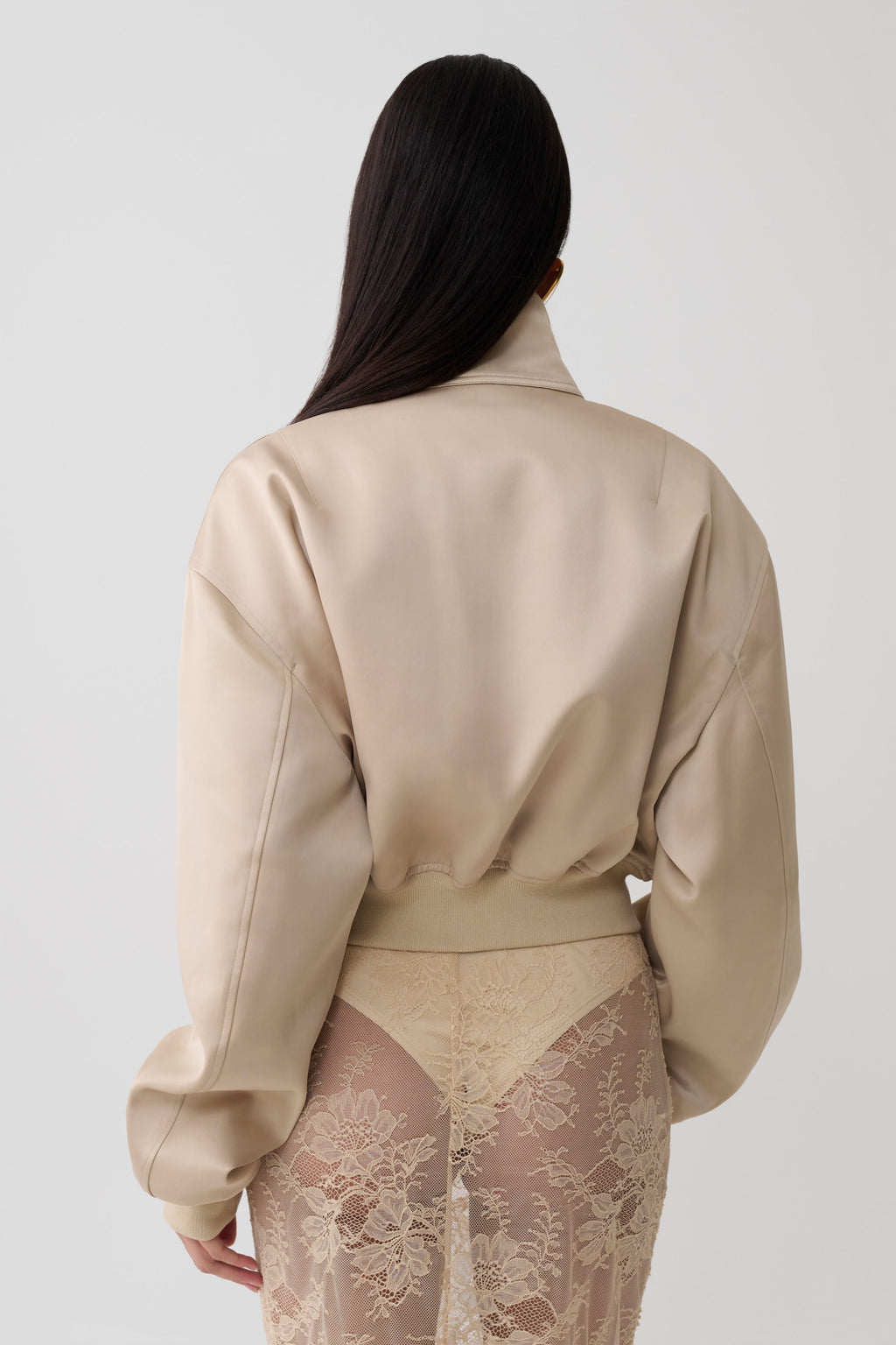 Nicolla Saten Bomber Ceket Blush Pembe Rose Altın
