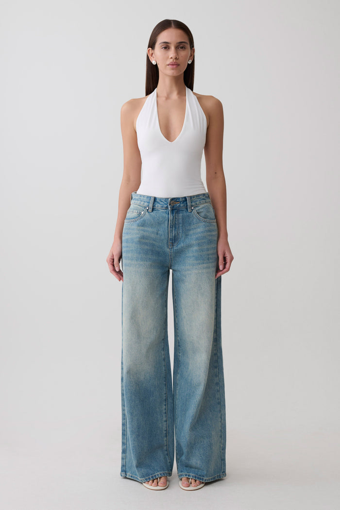 Rebekah Slinky Halter Body Beyaz