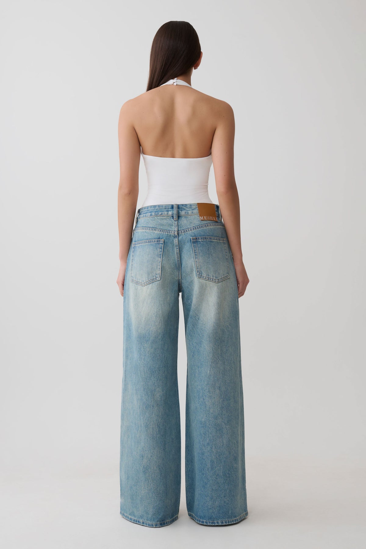 Rebekah Slinky Halter Body Beyaz