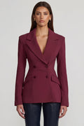 Structured Kruvaze Blazer - Bordo
