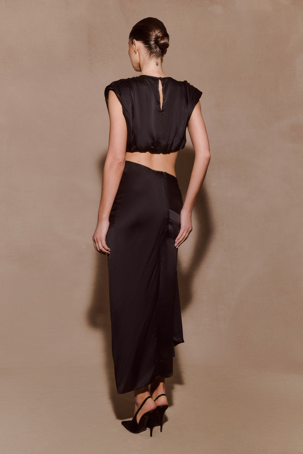 Zendaya Silk Midi Etek Siyah