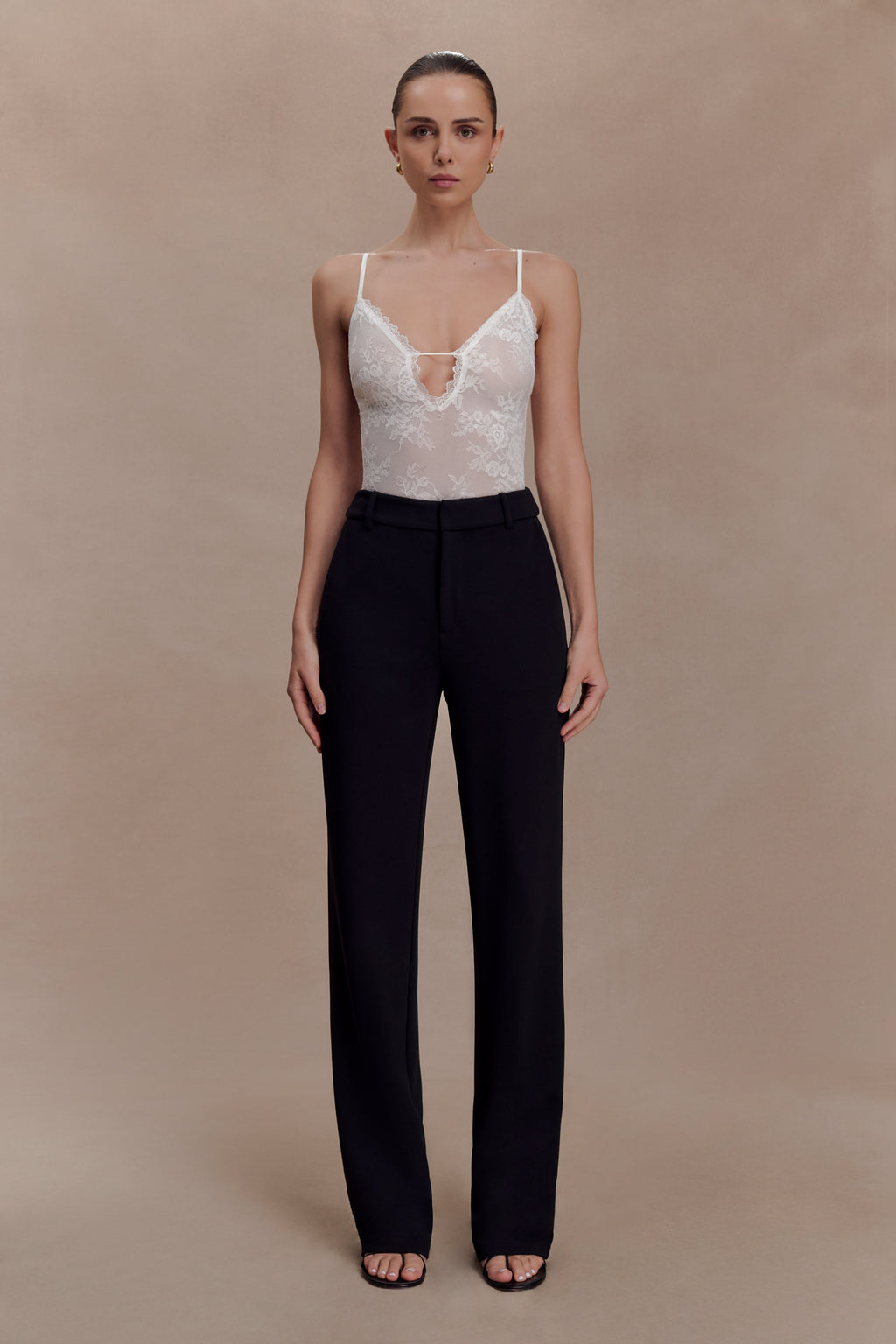 Maude Crepe Straight Paça Pantolon Siyah