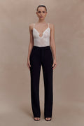 Maude Crepe Straight Paça Pantolon Siyah