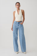 Roy Mid Bel Bol Paça Denim Jean Classic Mavi