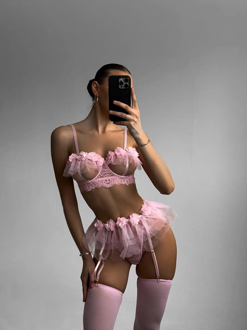 Pandora Pembe Jartiyer Takım — detay 1