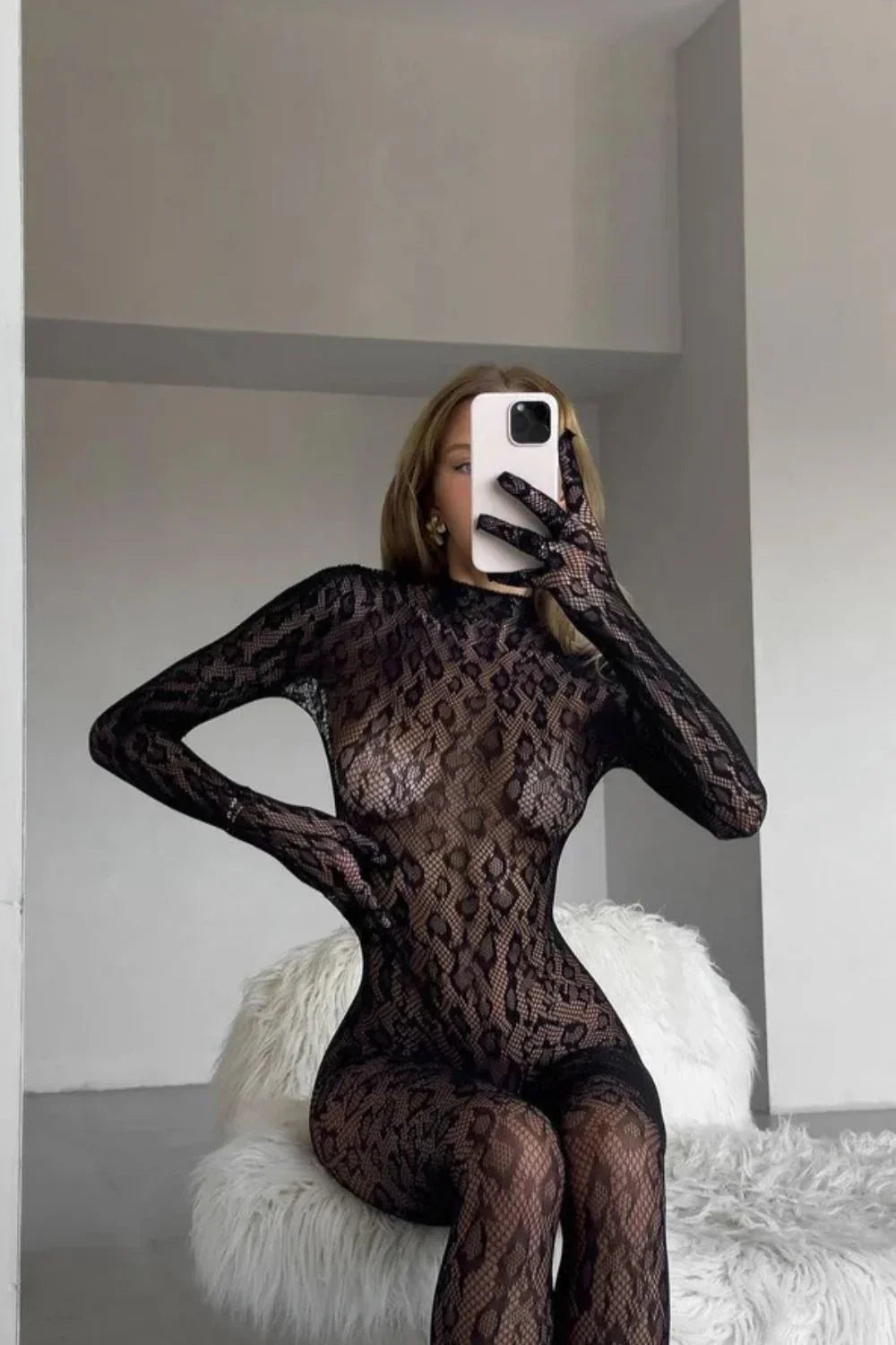 Nelly Leopar Vücut Çorabı