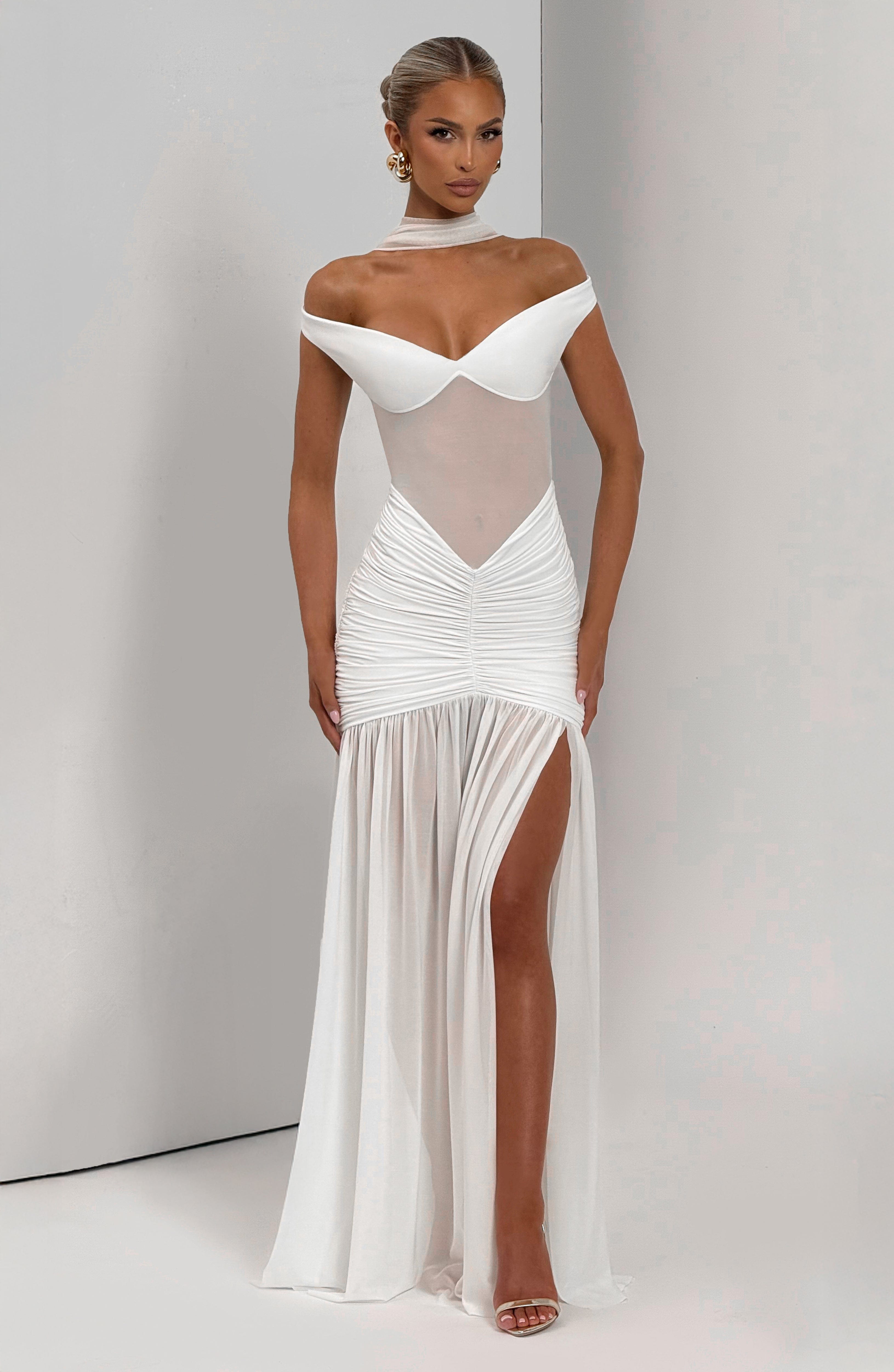 Alaia Maxi Elbisesi - Fildişi Rengi