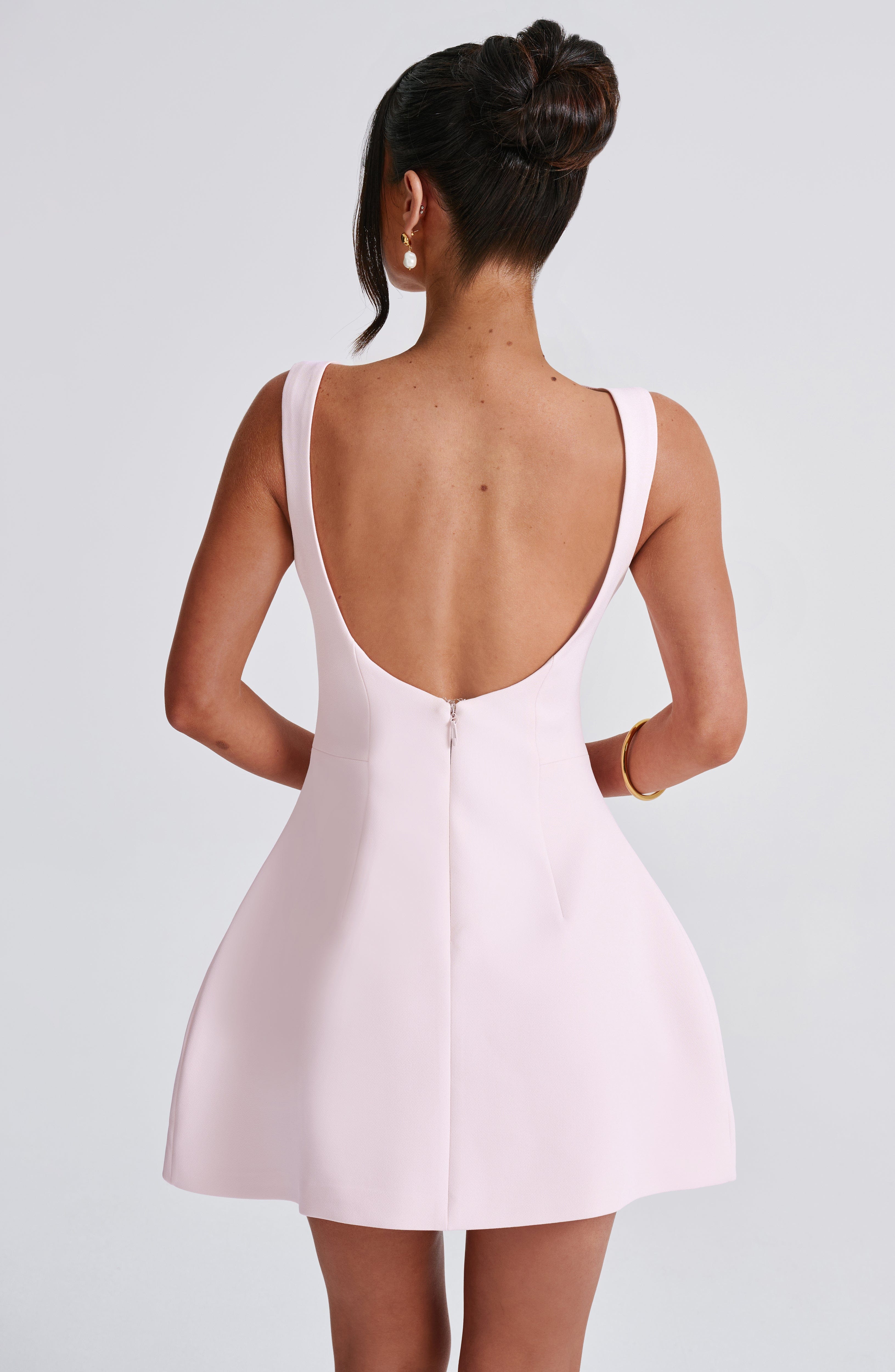 Alana Mini Elbise - Toz Pembe