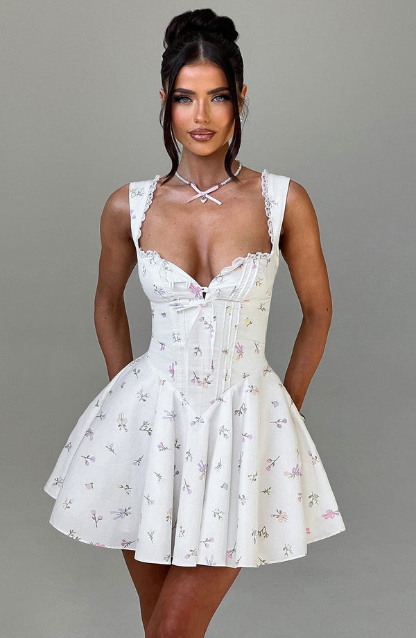 Antonella Mini Dress - Multi-Color Floral Print