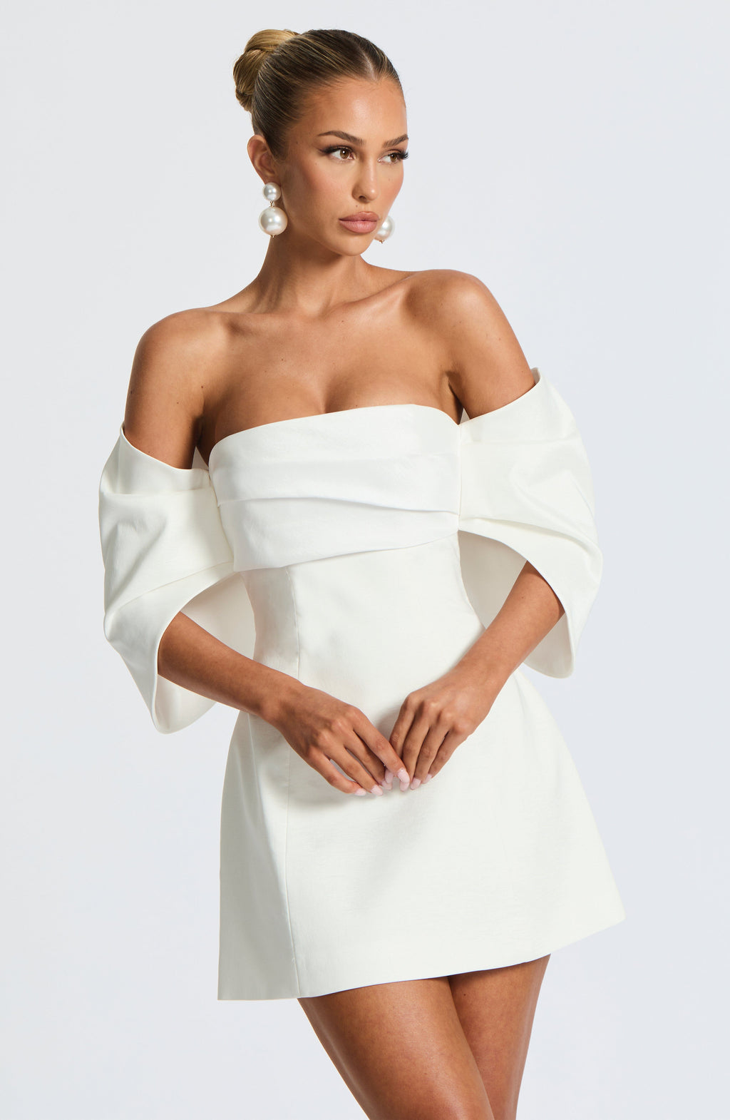 Briella Mini Elbisesi - Fildişi Rengi