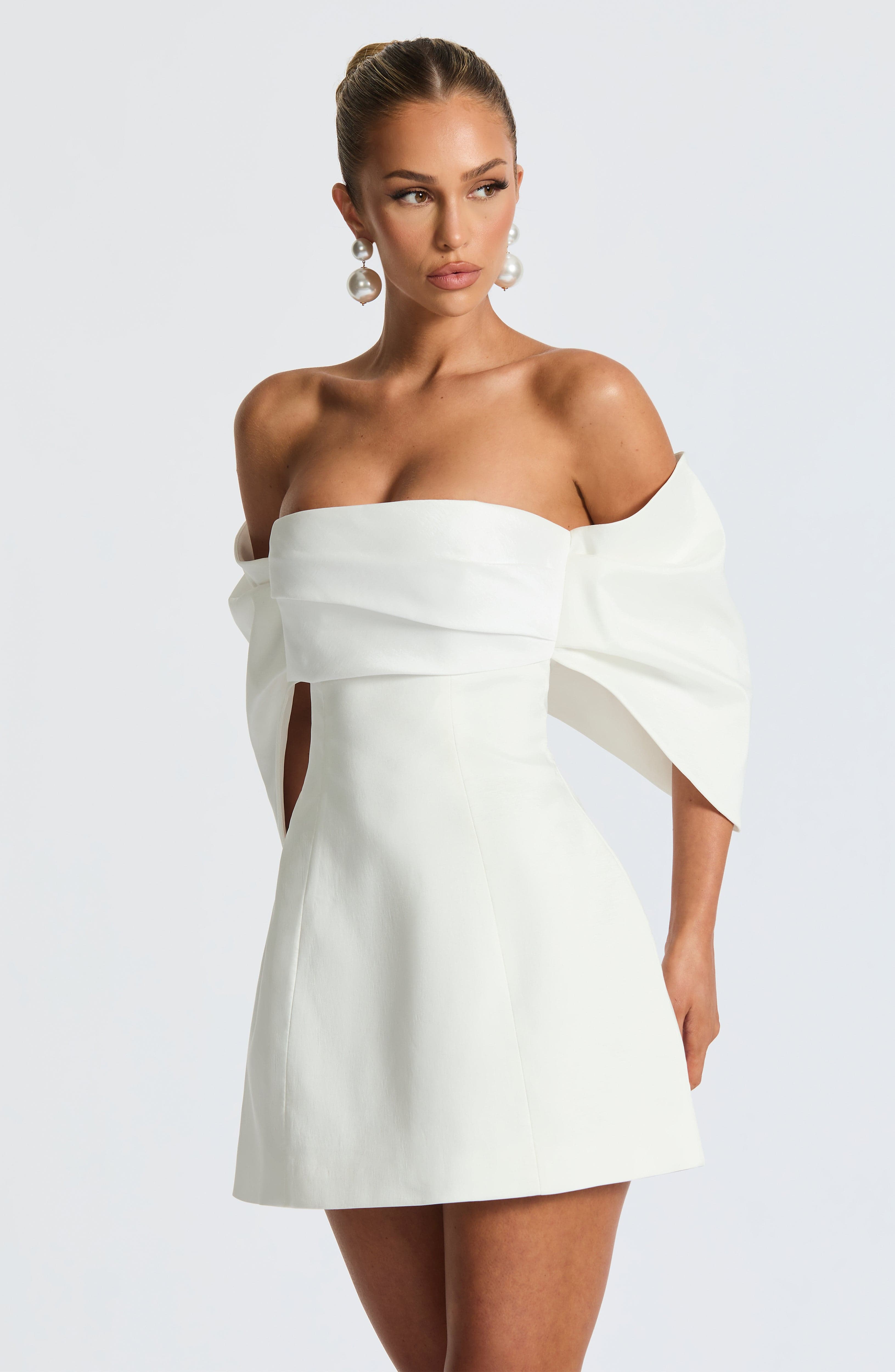 Briella Mini Elbisesi - Fildişi Rengi
