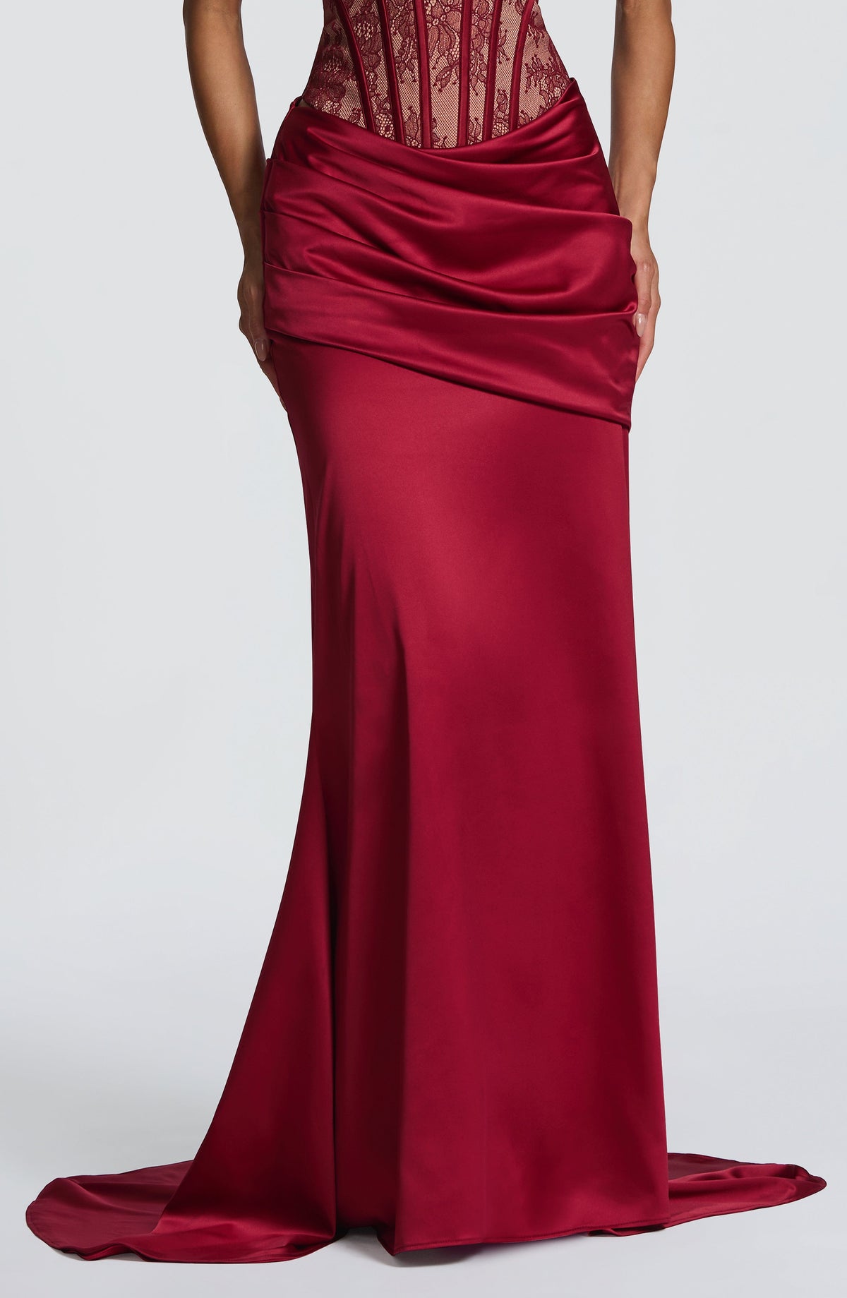Claudette Maxi Etek Bordo
