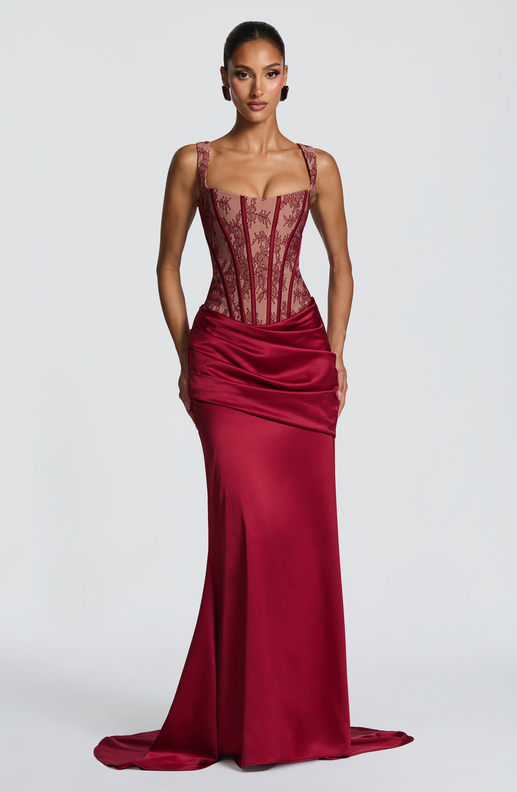 Claudette Maxi Etek Bordo
