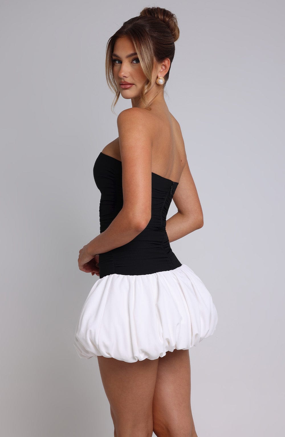 Gemma Mini Elbisesi - Siyah/Beyaz