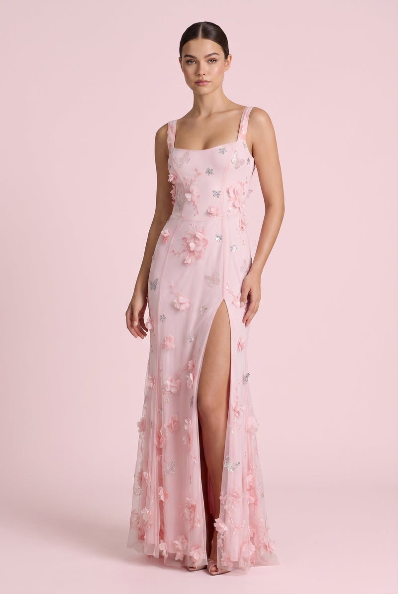 Corset Detailed Baby Pink Dress