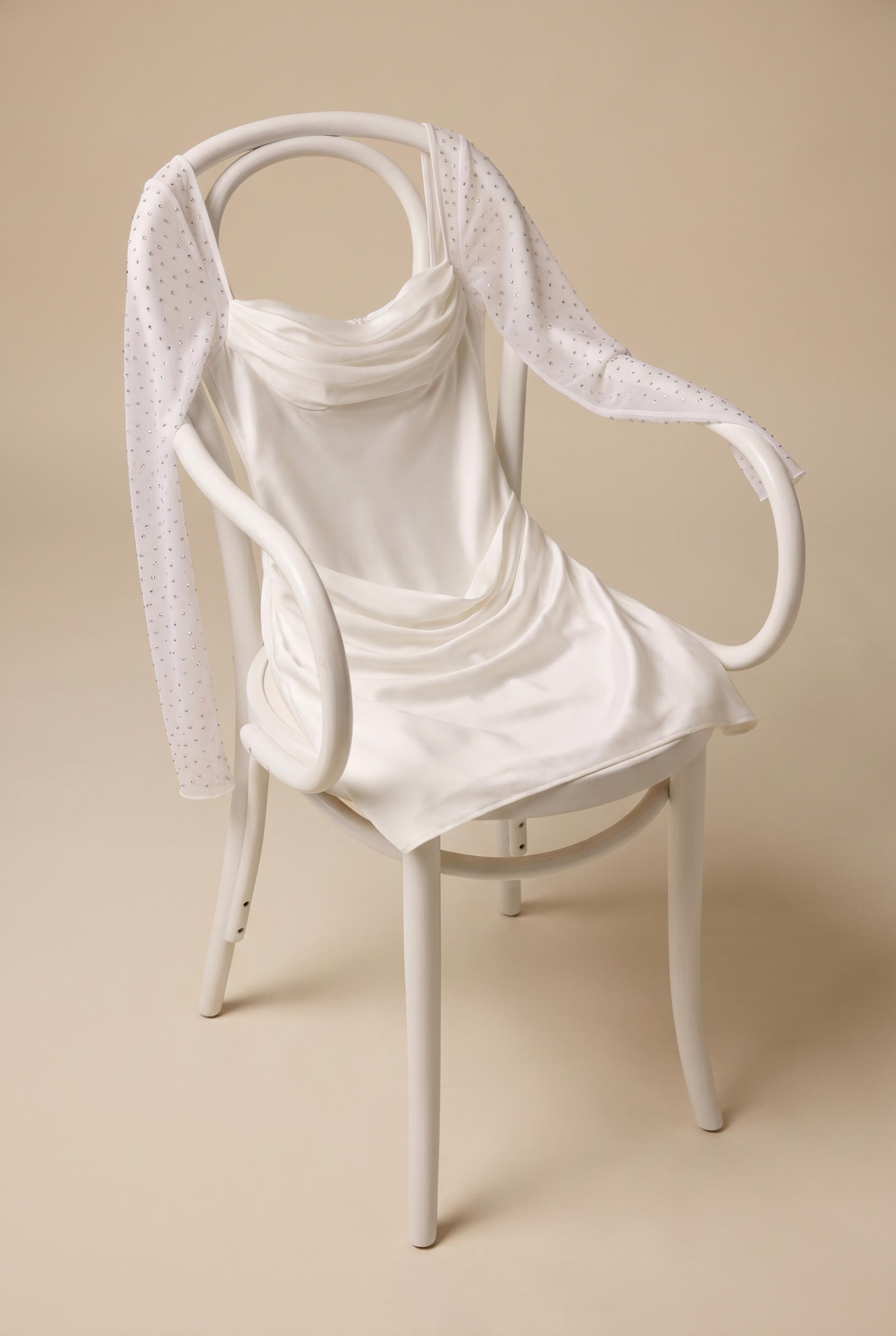 Snow Drape Mini Elbise