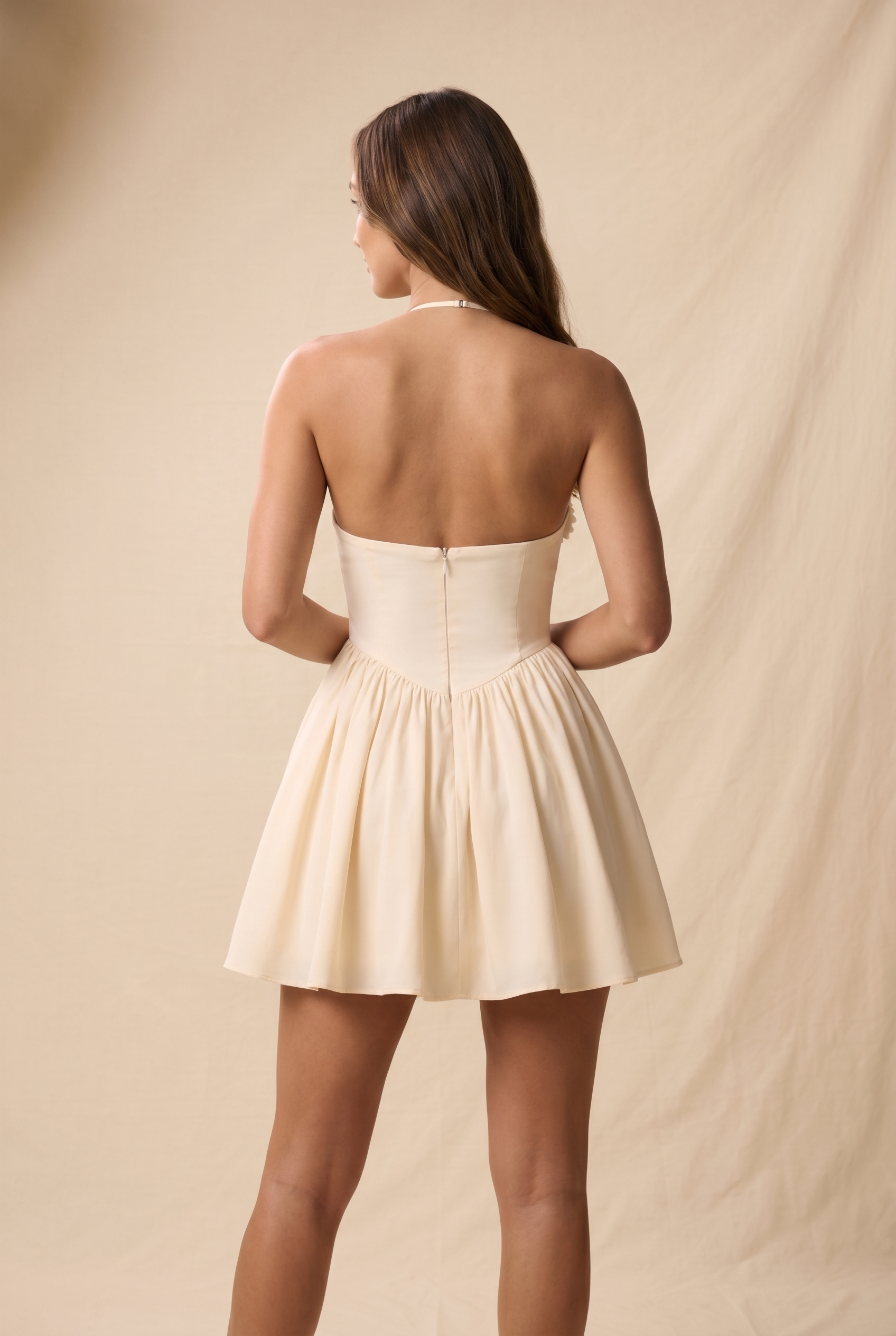 Floral Corset Mini Elbise