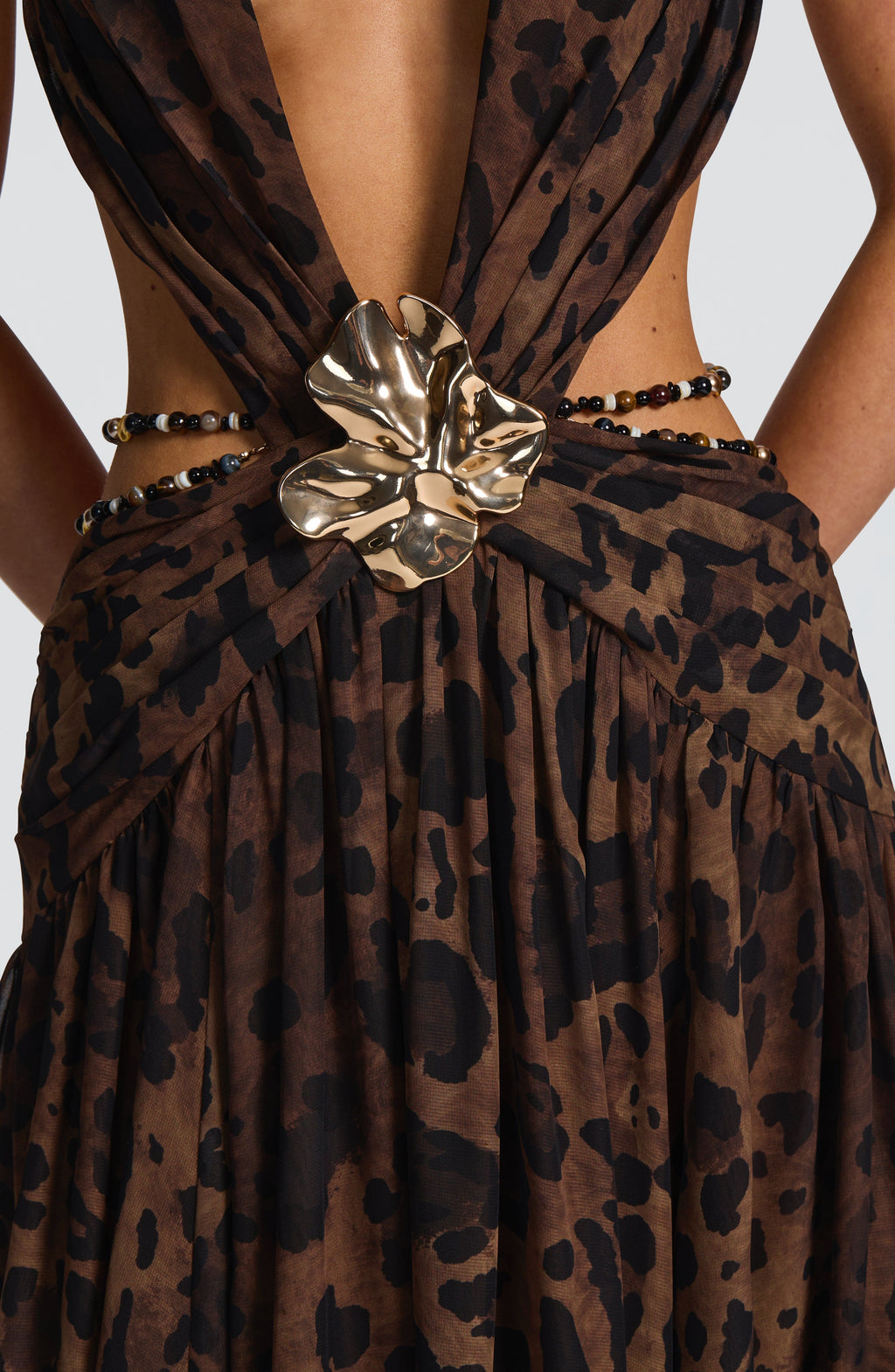 Indianna Maxi Elbise - Leopar Deseni