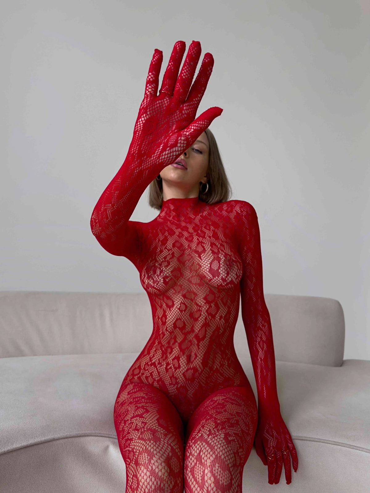 Nelly Kırmızı Vücut Çorabı