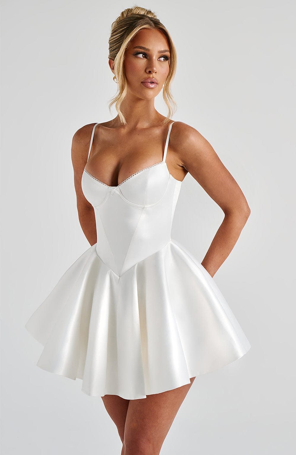 Poppy Mini Elbise - Fildişi Rengi
