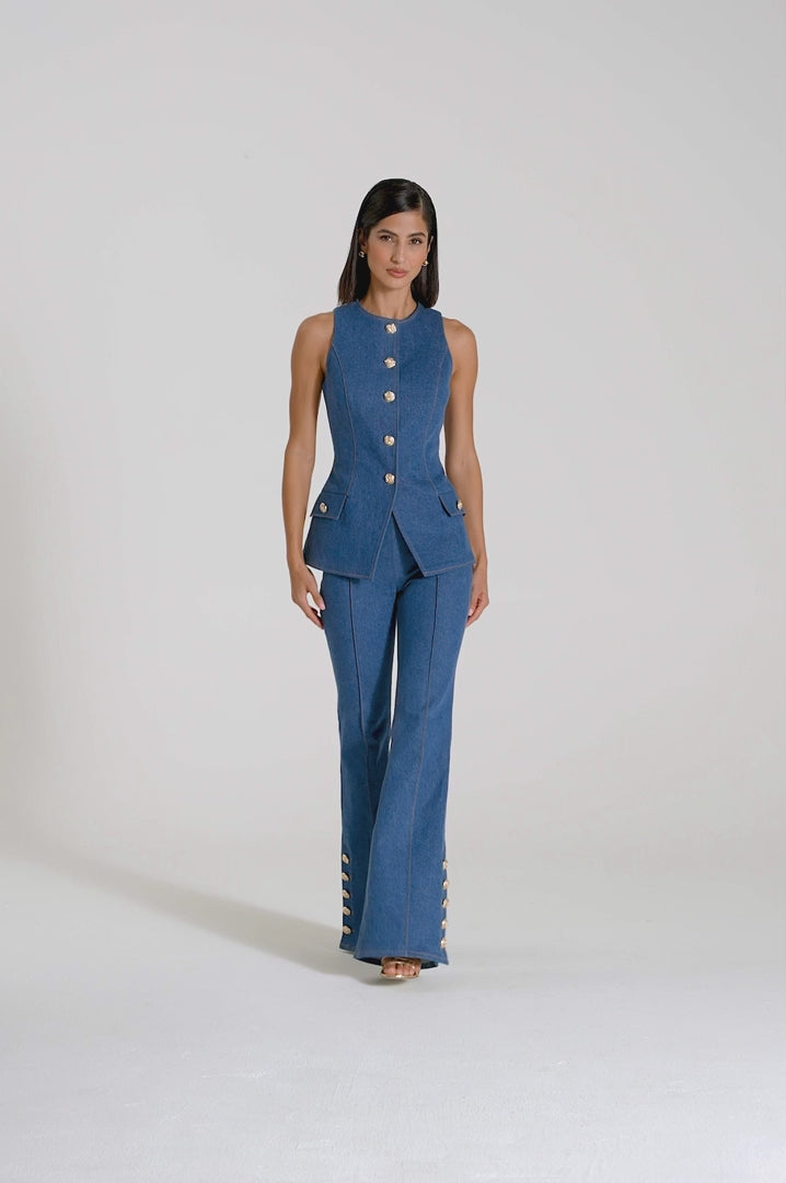 Kendra Açık Denim Pantolon — Doucée ürün videosu